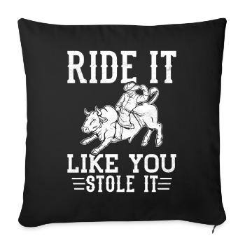 Bull Rider Bull Riding Cowboy - Sofa pillowcase 17,3'' x 17,3'' (45 x 45 cm) - black - Front