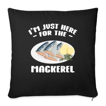 Maquereau Mackrel Pêche en eau salée - Housse de coussin décorative 45 x 45 cm - noir - Devant