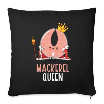 Maquereau Mackrel Pêche en eau salée - Housse de coussin décorative 45 x 45 cm - noir - Devant