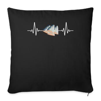Maquereau Mackrel Pêche en eau salée - Housse de coussin décorative 45 x 45 cm - noir - Devant