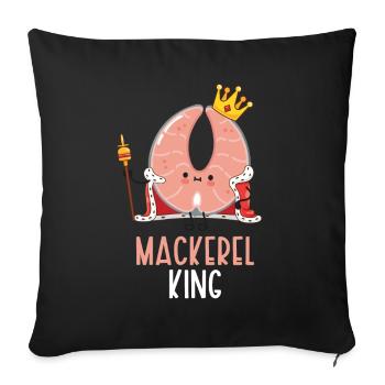 Maquereau Mackrel Pêche en eau salée - Housse de coussin décorative 45 x 45 cm - noir - Devant
