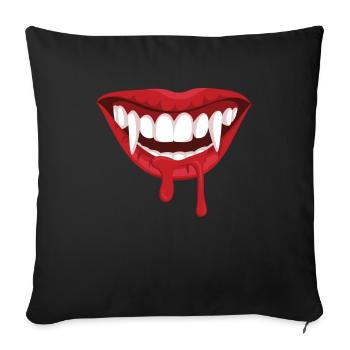 Vampire Fangs Vampire Vampire Halloween - Sofa pillowcase 17,3'' x 17,3'' (45 x 45 cm) - black - Front