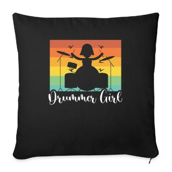 Batteur dans un groupe | Batteur, Musicien - Housse de coussin décorative 45 x 45 cm - noir - Devant