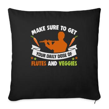 Flûtiste au Musikverein Flutist Végétarien - Housse de coussin décorative 45 x 45 cm - noir - Devant