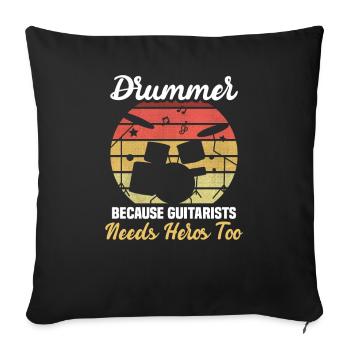 Batteur dans un groupe | Batteur, Musicien - Housse de coussin décorative 45 x 45 cm - noir - Devant