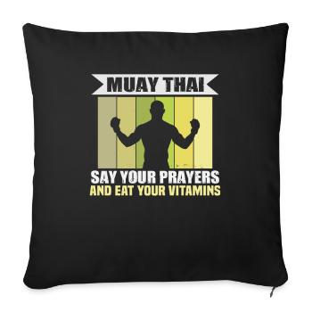 Muay Thai Arts Martiaux Muay Thai Entraîneur Muay Thai Muay Thai - Housse de coussin décorative 45 x 45 cm - noir - Devant