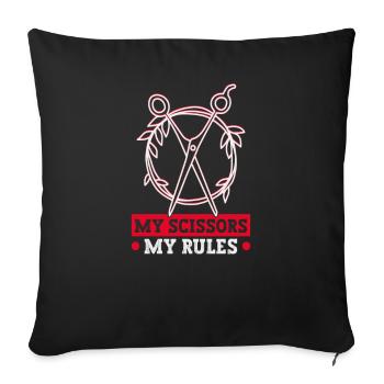 hairdresser, barber, hairdresser, hair salon - Sofa pillowcase 17,3'' x 17,3'' (45 x 45 cm) - black - Front