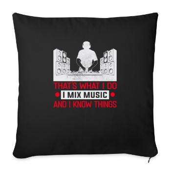 DJ Music Tourne-disque Club Producteur de musique - Housse de coussin décorative 45 x 45 cm - noir - Devant