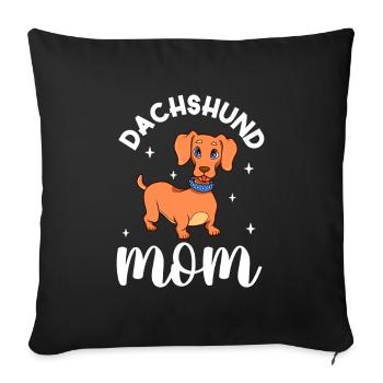 Dachshund Mom - Dackel - Sofa pillowcase 17,3'' x 17,3'' (45 x 45 cm) - black - Front