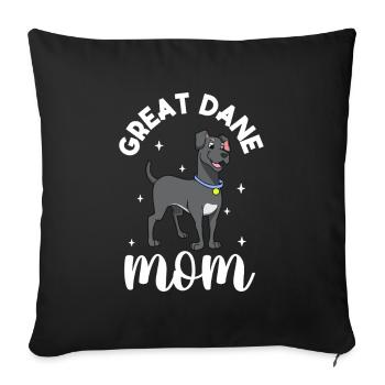 Great Dane Mom - Deutsche Dogge - Sofa pillowcase 17,3'' x 17,3'' (45 x 45 cm) - black - Front