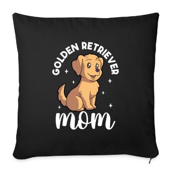 Golden Retriever Mom - Golden Retriever - Sofa pillowcase 17,3'' x 17,3'' (45 x 45 cm) - black - Front