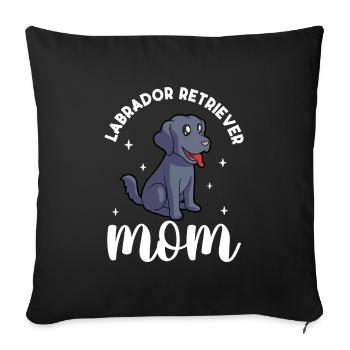 Maman Labrador Retriever - Labrador Retriever - Housse de coussin décorative 45 x 45 cm - noir - Devant