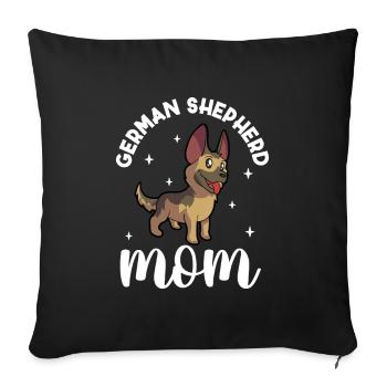 Maman Berger Allemand - Schäferhund - Housse de coussin décorative 45 x 45 cm - noir - Devant