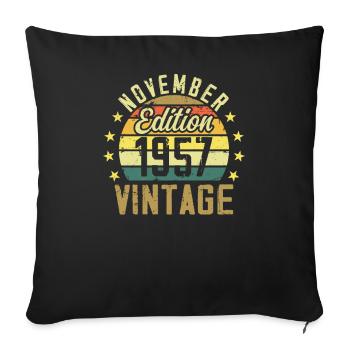 The legends were born in November 1957 - 1957 - Sofa pillowcase 17,3'' x 17,3'' (45 x 45 cm) - black - Front