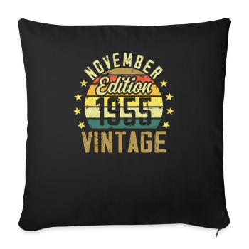 Les légendes sont nés en novembre 1955 - 1955 - Housse de coussin décorative 45 x 45 cm - noir - Devant