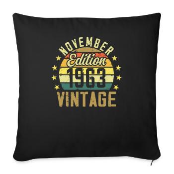 Les légendes sont nés en novembre 1963 - 1963 - Housse de coussin décorative 45 x 45 cm - noir - Devant