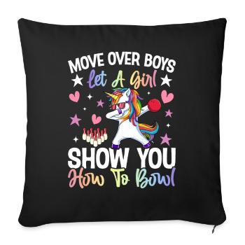 Bowling Girl Bowler - Sofa pillowcase 17,3'' x 17,3'' (45 x 45 cm) - black - Front