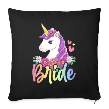 Wedding Bridal Shower - Sofa pillowcase 17,3'' x 17,3'' (45 x 45 cm) - black - Front