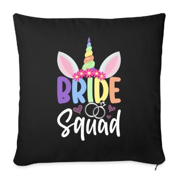 Wedding Bridal Shower Bachelorette Party - Sofa pillowcase 17,3'' x 17,3'' (45 x 45 cm) - black - Front