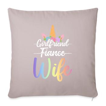 Engagement Bridal Shower - Sofa pillowcase 17,3'' x 17,3'' (45 x 45 cm) - light taupe - Front