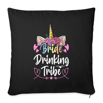 Bridal Shower Hen Party - Sofa pillowcase 17,3'' x 17,3'' (45 x 45 cm) - black - Front