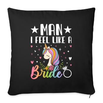 Bridal Shower Hen Party - Sofa pillowcase 17,3'' x 17,3'' (45 x 45 cm) - black - Front