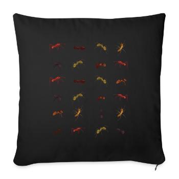 ants, species, ants, insect, entomologist - Sofa pillowcase 17,3'' x 17,3'' (45 x 45 cm) - black - Front
