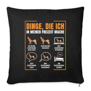 Schäferhund - Sofakissenbezug 45 x 45 cm - Schwarz - Vorne