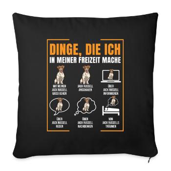 Jack Russel - Sofakissenbezug 45 x 45 cm - Schwarz - Vorne