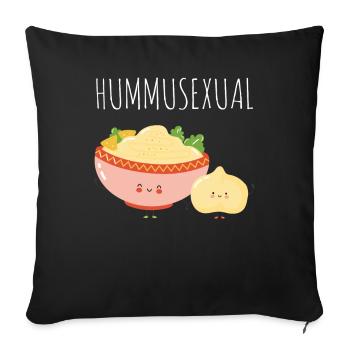 Hummus - Sofa pillowcase 17,3'' x 17,3'' (45 x 45 cm) - black - Front