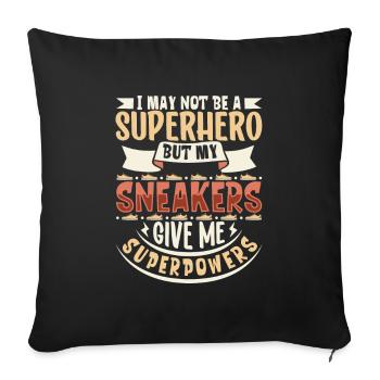 Mes baskets me donnent des super-pouvoirs - Sneakers - Housse de coussin décorative 45 x 45 cm - noir - Devant