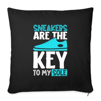 La clé de mon âme - Sneaker Collector - Housse de coussin décorative 45 x 45 cm - noir - Devant