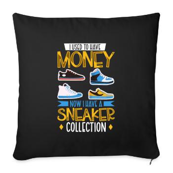 I have a sneaker collection - Sofa pillowcase 17,3'' x 17,3'' (45 x 45 cm) - black - Front