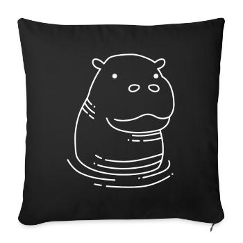 Süßes Nilpferd Hippo Kinder - Sofakissenbezug 45 x 45 cm - Schwarz - Vorne