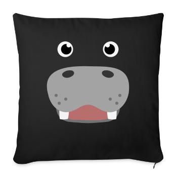 Süßes Nilpferd Kostüm Hippo Kinder - Sofakissenbezug 45 x 45 cm - Schwarz - Vorne