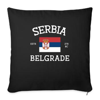 Serbien - Sofakissenbezug 45 x 45 cm - Schwarz - Vorne