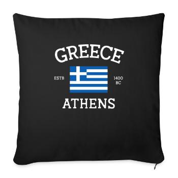 Greece - Sofa pillowcase 17,3'' x 17,3'' (45 x 45 cm) - black - Front