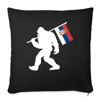 Serbia - Sofa pillowcase 17,3'' x 17,3'' (45 x 45 cm) - black - Front