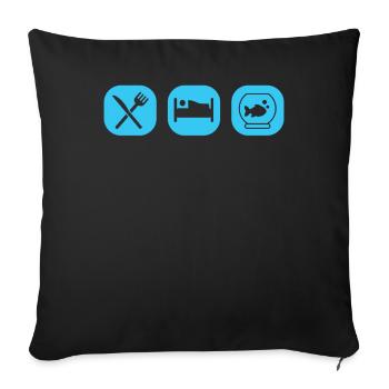 Aquarium récifal - Housse de coussin décorative 45 x 45 cm - noir - Devant