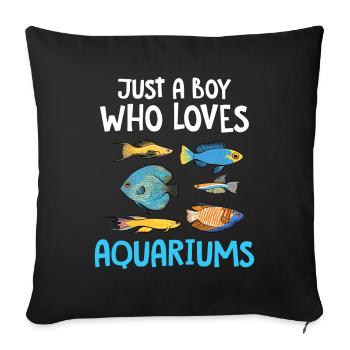 Aquarium - Housse de coussin décorative 45 x 45 cm - noir - Devant