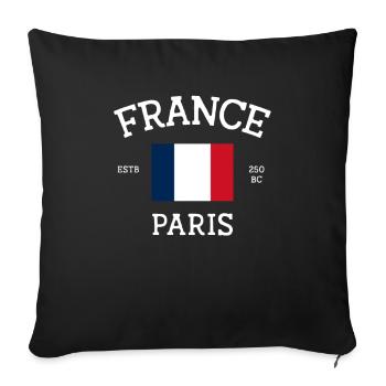 France - Sofa pillowcase 17,3'' x 17,3'' (45 x 45 cm) - black - Front