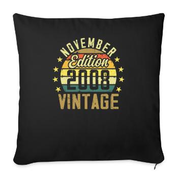 Les légendes sont nés en novembre 2008 - 2008 - Housse de coussin décorative 45 x 45 cm - noir - Devant