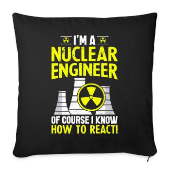 Funny Nuclear Power Plant - Sofa pillowcase 17,3'' x 17,3'' (45 x 45 cm) - black - Front