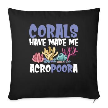 Aquarium de corail - Housse de coussin décorative 45 x 45 cm - noir - Devant