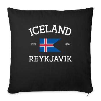 Islande - Housse de coussin décorative 45 x 45 cm - noir - Devant