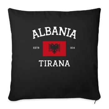Albanien - Sofakissenbezug 45 x 45 cm - Schwarz - Vorne