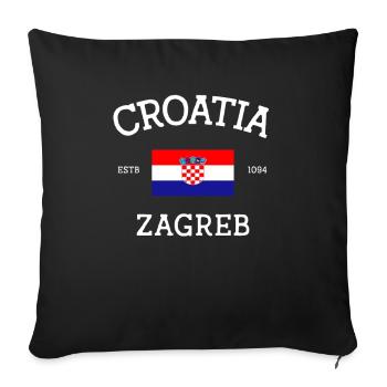 Croatia - Sofa pillowcase 17,3'' x 17,3'' (45 x 45 cm) - black - Front