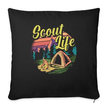 Boy Scout Life Scout Life - Sofa pillowcase 17,3'' x 17,3'' (45 x 45 cm) - black - Front
