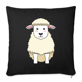 Sweet Sheep Flock Wool - Sofa pillowcase 17,3'' x 17,3'' (45 x 45 cm) - black - Front