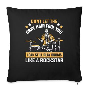 Batteur dans un groupe | Batteur, Musicien - Housse de coussin décorative 45 x 45 cm - noir - Devant